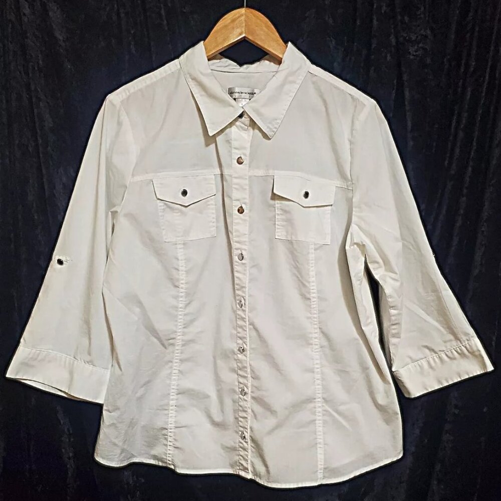 Christopher & Banks 3/4 sleeve button up blouse size L